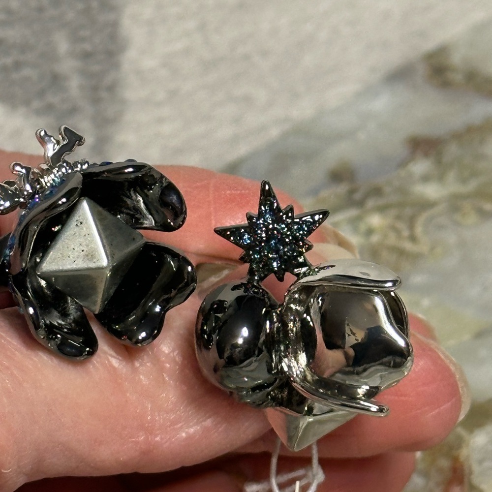 AUTHENTIC COACH double finger ring M/L skull rexy tearose star pyramid b… - Picture 11 of 16